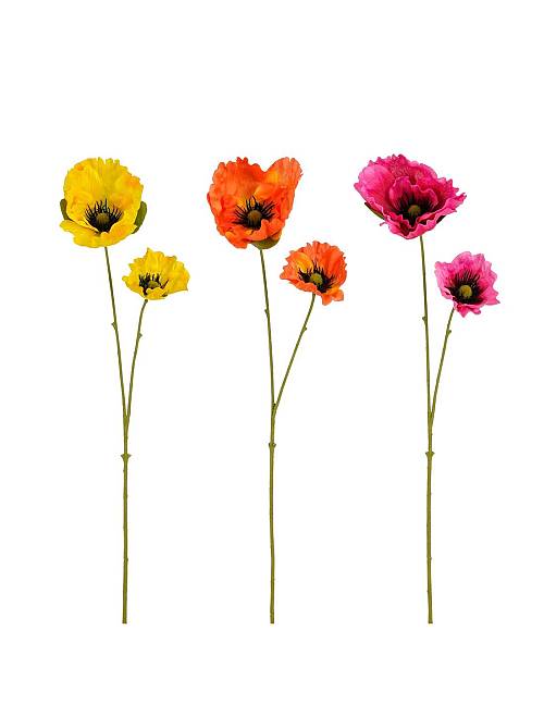 Κλαδί Παπαρούνα 3χρώματα Η68cm