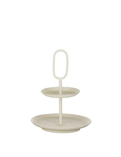 Πιατέλα διώροφη cream Φ36x28cm