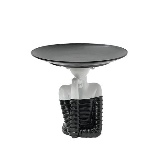 ΔΙΑΚΟΣΜΗΤΙΚΟ ΠΟΛΥΕΣΤΕΡΙΚΟ ΜΑΥΡΟ/ΛΕΥΚΟ ΚΟΠΕΛΑ ΜΕ ΚΑΠΕΛΟ ΠΙΑΤΕΛΙΤΣΑ - Φ17x17cm 24/KIB