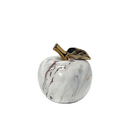 ΚΕΡΑΜΙΚΟ ΔΙΑΚΟΣΜΗΤΙΚΟ ΜΗΛΟ ΧΡΥΣΟ/ΛΕΥΚΟ ΜΑΡΜΑΡΟΥ - Φ12x13cm 4/48KIB