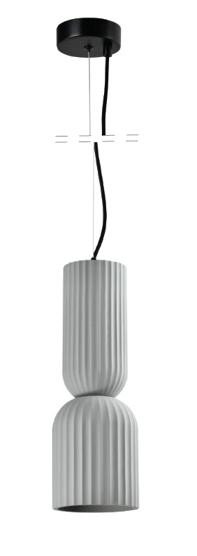 Inlight Κρεμαστό Γύψινο Φωτιστικό E27, Γκρι D:15x43,5cm(4101-Gray)