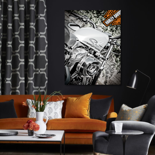 ADL035 - Πίνακας Harley Davidson λευκή