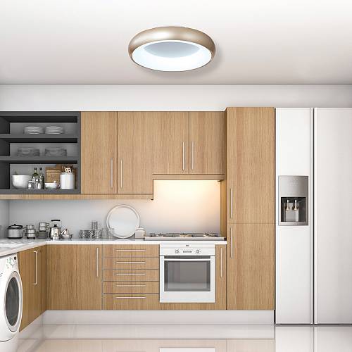 Πλαφονιέρα οροφής LED 110W 3CCT από μαύρο και λευκό ακρυλικό D:60W (42020-Α-Black)