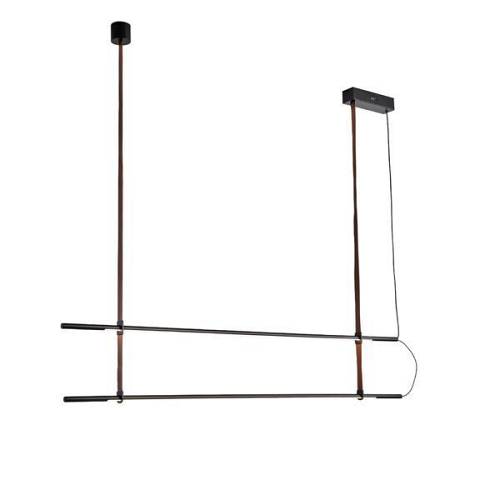 ΦΩΤΙΣΤΙΚΟ ΚΡΕΜΑΣΤΟ ΜΕΤΑΛΛΟ-ΔΕΡΜΑ LED 2x20W 2460Lm 3000K 1400X60X1200mm ΜΑΥΡΟ ARTE ILLUMINA LINEA