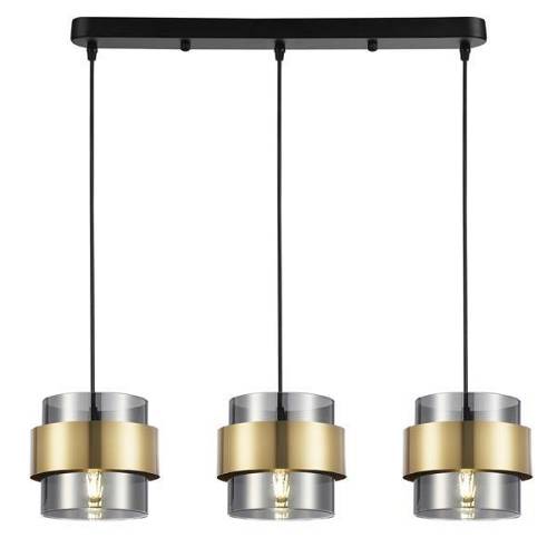 ΦΩΤΙΣΤΙΚΟ ΚΡΕΜΑΣΤΟ 3ΦΩΤΟ 3XE27 Max 15w 180X1215mm  ΜΑΥΡΟ-ΧΡΥΣΟ ARTE ILLUMINA RELIAC