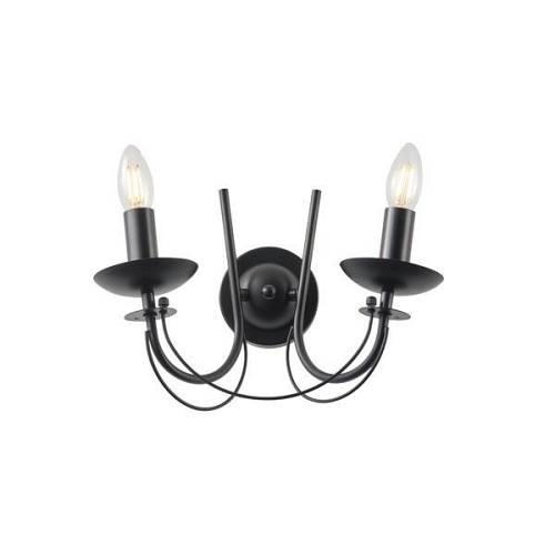 ΑΠΛΙΚΑ TOIXOY ΜΕΤΑΛΛΟ 2ΦΩΤΗ 2XE14 ΜΑΧ 8W 320X245X190mm ΜΑΥΡO ARTE ILLUMINA VAULT