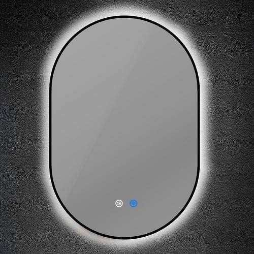 ΚΑΘΡΕΠΤΗΣ ΟΒΑΛ ΜΕ ΜΑΥΡΟ ΠΛΑΙΣΙΟ TOUCH LED DIMMABLE ANTIFOG 16W 1280Lm 3CCT (3000-4000-6000K) 500X900mm ARTE ILLUMINA CYLIS