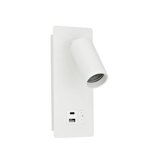 ΑΠΛΙΚΑ ΑΝΑΓΝΩΣΗΣ ΑΛΟΥΜΙΝΙΟΥ 1XGU11 MAX8W Φ40x80mm ΜΕ USB TYPE C ΑΣΠΡΗ ARTE ILLUMINA VON