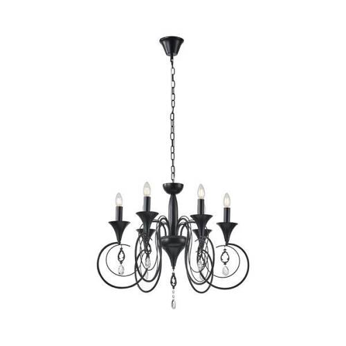 ΦΩΤΙΣΤΙΚΟ ΚΡΕΜΑΣΤΟ ΜΕΤΑΛΛΟ-ΔΙΑΦΑΝΕΣ ΓΥΑΛΙ 5ΦΩΤΟ 5XE14 ΜΑΧ 8W 720X1250mm ΜΑΥΡΟ ARTE ILLUMINA NOIR