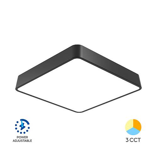 Πλαφονιέρα Blade 30w-36w-40w 3CCT, 40x40x6cm Μαύρη