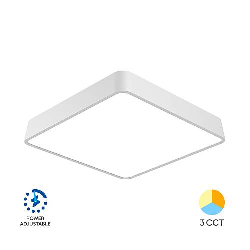 Πλαφονιέρα Blade 30w-36w-40w 3CCT, 40x40x6cm Λευκή