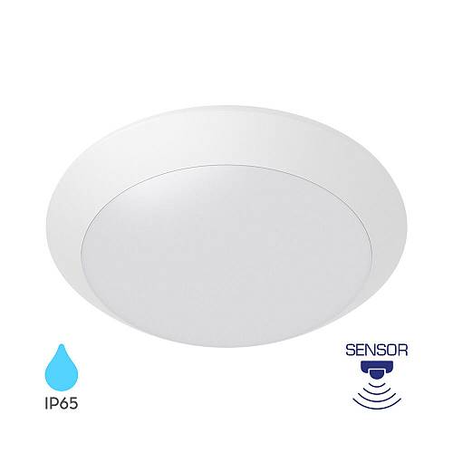 Πλαφονιέρα "Napoli" IP65 1 x Ε27 Sensor Λευκή