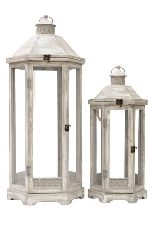 ΞΥΛΙΝΑ ΦΑΝΑΡΙΑ ΠΟΛΥΓΩΝΙΚΑ ΣΕΤ2 ΜΠΕΖ 33Χ29,5Χ77ΕΚ ΚΑΙ 25Χ22Χ53ΕΚ