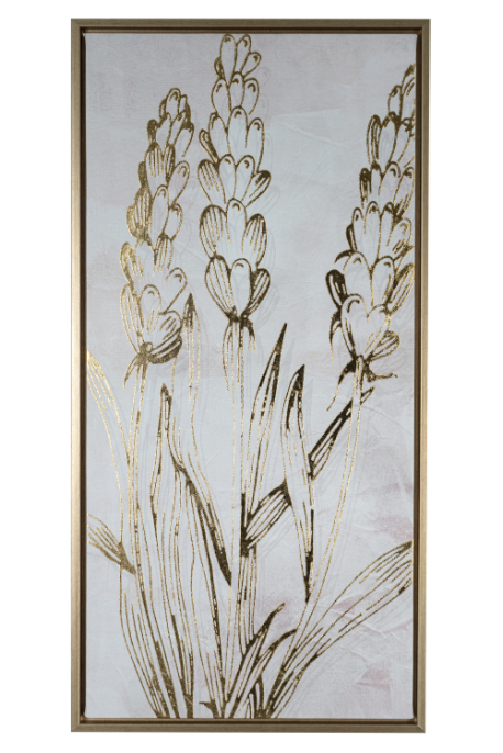 ΠΙΝΑΚΑ ΜΕ ΛΟΥΛΟΥΔΙ ΚΑΙ ΚΟΡΝΙΖΑ  ΜΠΕΖ ΧΡΥΣΟ 30Χ60Χ2,5ΕΚ