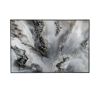 ΠΙΝΑΚΑΣ ΜΟΝΤΕΡΝΟΣ ΜΕ ΑΚΡΥΛΙΚΑ ΣΤΟΙΧΕΙΑ ΚΑΙ ΚΟΡΝΙΖΑ ΑΣΗΜΙ ΓΚΡΙ ΧΡΩΜΑΤΑ 82Χ122Χ4,5ΕΚ