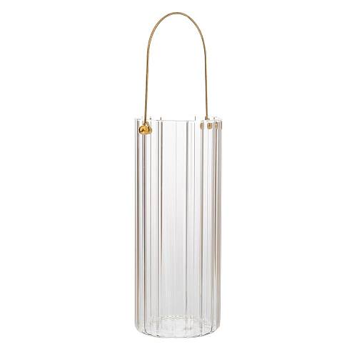 ΓΥΑΛΙΝΟ ΣΤΡΟΓΓΥΛΟ ΒΑΖΟ ΜΕ ΧΡΥΣΟ ΧΕΡΟΥΛΙ Φ10Χ25ΕΚ