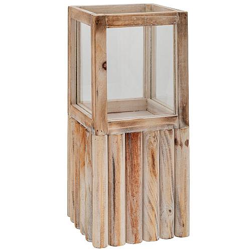 ΑΝΟΙΧΤΟ ΚΑΦΕ ΞΥΛΙΝΟ ΦΑΝΑΡΙ ΔΑΠΕΔΟΥ 14,5Χ14,5Χ31,5ΕΚ