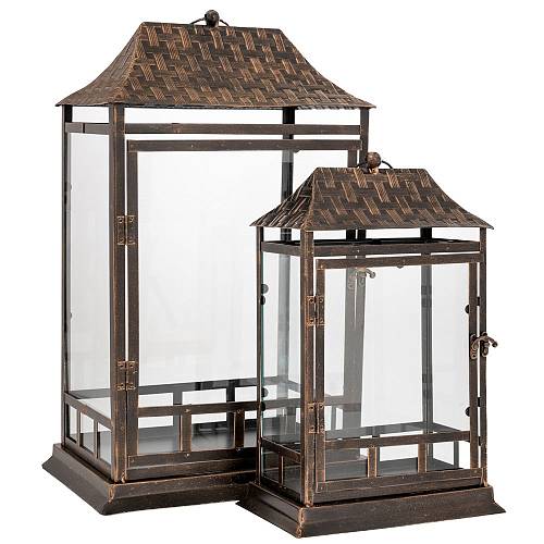 ΣΕΤ 2 ΜΑΥΡΟ ΜΕΤΑΛΛΙΚΟ ΦΑΝΑΡΙ 33Χ23,5Χ53  24,5Χ15Χ37,5ΕΚ