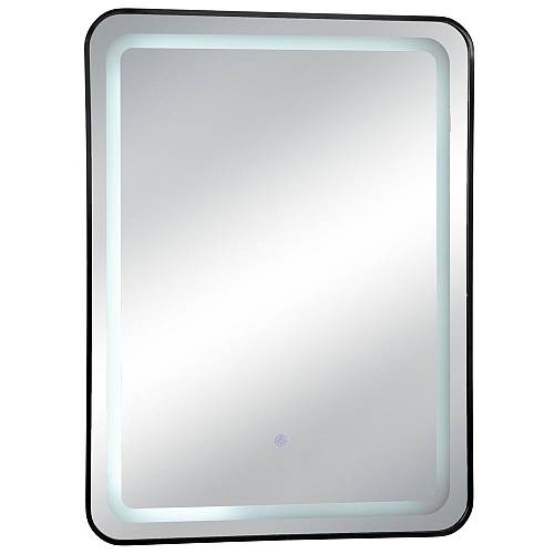 ΜΑΥΡΟΣ ΟΡΘΟΓΩΝΙΟΣ ΜΕΤΑΛΛΙΚΟΣ ΚΑΘΡΕΦΤΗΣ ΤΟΙΧΟΥ ΜΕ LED 60Χ80ΕΚ