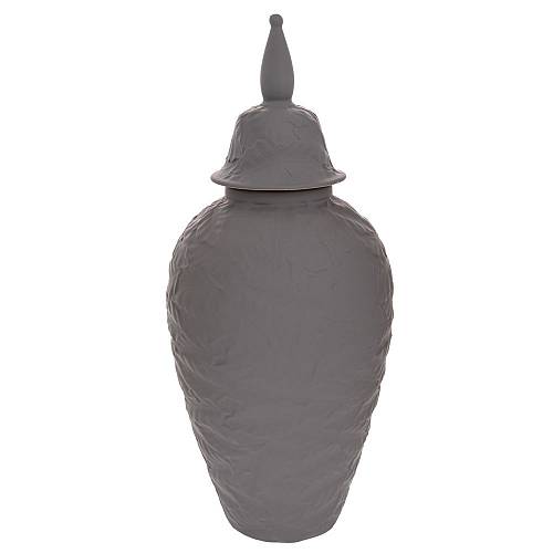 ΣΚΟΥΡΟ ΓΚΡΙ ΚΕΡΑΜΙΚΟ ΒΑΖΟ ΜΕ ΚΑΠΑΚΙ 17Χ40ΕΚ