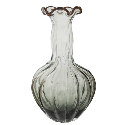 ΔΙΑΦΑΝΟ ΓΚΡΙ ΓΥΑΛΙΝΟ ΒΑΖΟ ΜΕ ΨΗΛΟ ΛΑΙΜΟ Φ25Χ42ΕΚ