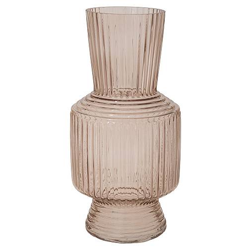 ΔΙΑΦΑΝΟ ΓΥΑΛΙΝΟ ΒΑΖΟ ΜΕ ΡΙΓΕΣ Φ15Χ30ΕΚ