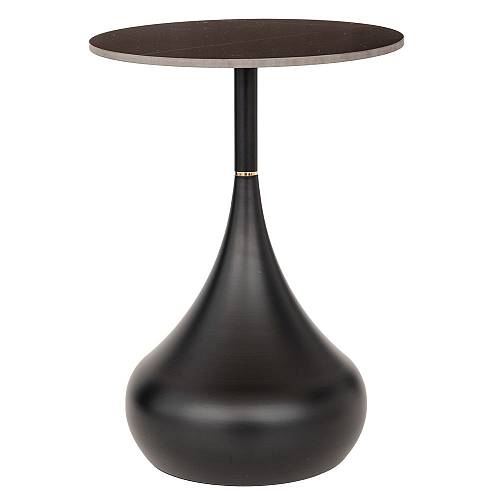 ΤΡΑΠΕΖΑΚΙ ΜΑΥΡΟ ΜΕΤΑΛΛΙΚΟ ΣΤΡΟΓΓΥΛΟ Φ40Χ52ΕΚ ΜΕ ΜΑΥΡΗ ΚΕΡΑΜΙΚΗ ΕΠΙΦΑΝΕΙΑ