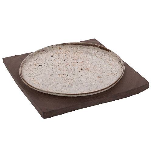 ΛΕΥΚΗ ΠΑΛΑΙΩΜΕΝΗ ΚΕΡΑΜΙΚΗ ΠΙΑΤΕΛΑ ΣΕ ΜΑΥΡΗ ΒΑΣΗ 22Χ22Χ2,5ΕΚ