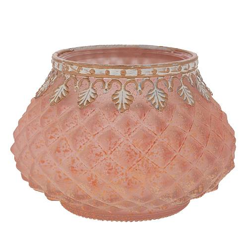 ΡΟΖ ΓΥΑΛΙΝΟ ΣΤΡΟΓΓΥΛΟ ΚΗΡΟΠΗΓΙΟ ΓΙΑ ΡΕΣΩ 11,5Χ11,5Χ8ΕΚ