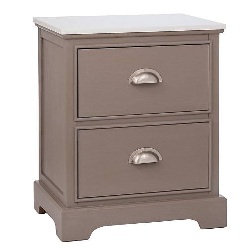 ΞΥΛΙΝΟ ΚΟΜΟΔΙΝΟ ΜΕ 2 ΣΥΡΤΑΡΙΑ ΣΕ ΓΚΡΙ ΧΡΩΜΑ ΜΕ ΜΑΡΜΑΡΙΝΗ ΕΠΙΦΑΝΕΙΑ 45Χ35Χ54ΕΚ