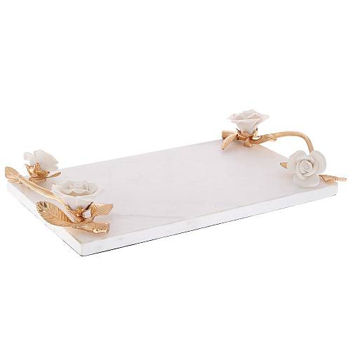 ΛΕΥΚΟΣ ΚΕΡΑΜΙΚΟΣ ΔΙΣΚΟΣ (ΕΦΕ ΜΑΡΜΑΡΟΥ) ΜΕ ΛΟΥΛΟΥΔΙΑ AND ΧΡΥΣΑ ΧΕΡΟΥΛΙΑ 34Χ20Χ6ΕΚ