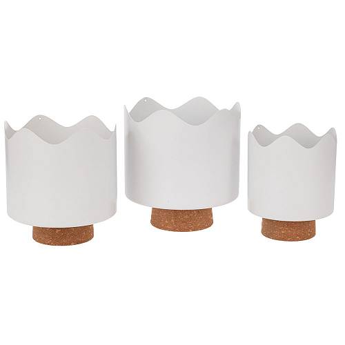 ΣΕΤ 3 ΛΕΥΚΑ ΜΕΤΑΛΛΙΚΑ ΚΑΣΠΩ ΑΠΌ ΦΕΛΛΟ ΚΑΙ ΜΕΤΑΛΛΟ D19X21 D17X19 14X17EK