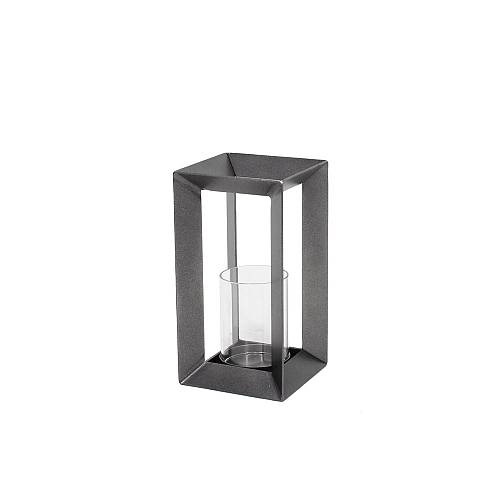 INSIDE ΚΗΡΟΠΗΓΙΟ ΜΕΤΑΛΛΟ ΓΥΑΛΙ ΓΚΡΙ 12x12xH23cm