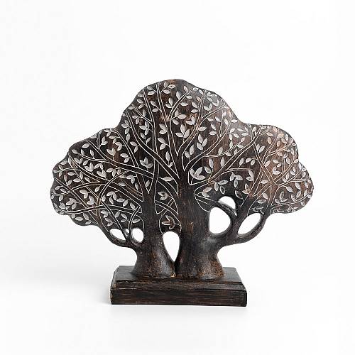 FORET 3 ΔΙΑΚΟΣΜΗΤΙΚΟ ΔΕΝΤΡΟ 34x9x28cm POLYRESIN ΚΑΦΕ ΜΠΕΖ