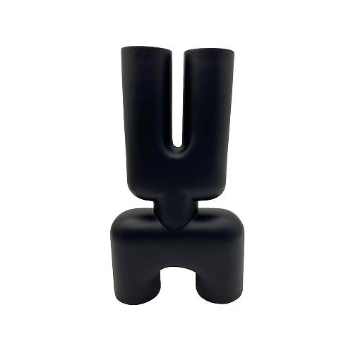 MORP ΒΑΖΟ 19x7x32cm POLYRESIN ΜΑΥΡΟ