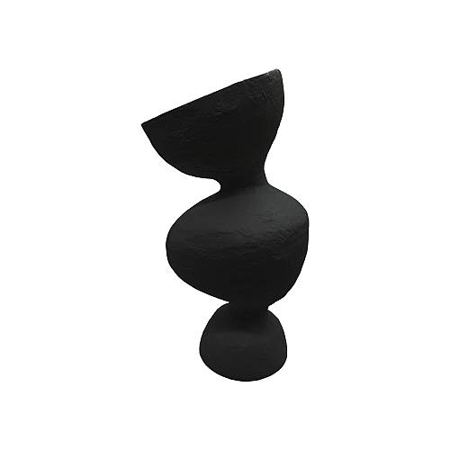ALLONISOS ΒΑΖΟ 22x17x40cm POLYRESIN ΜΑΥΡΟ