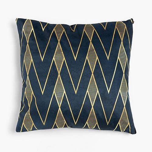 MINTONI ΔΙΑΚΟΣΜΗΤΙΚΟ ΜΑΞΙΛΑΡΙ 45x45cm ΒΕΛΟΥΔΟ ΜΑΥΡΟ ΧΡΥΣΟ