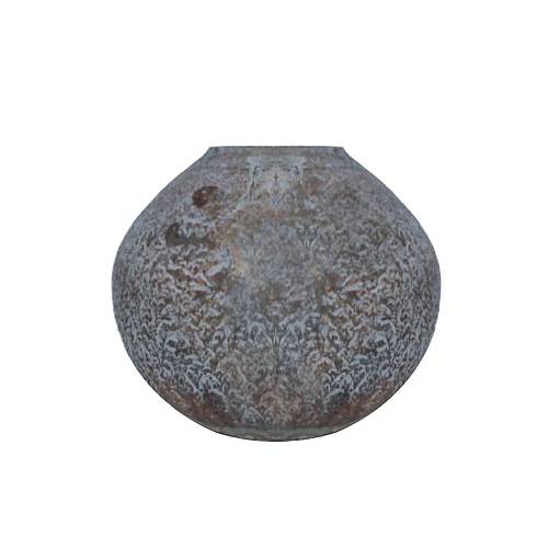 SHANDAR ΒΑΖΟ 18x18x17cm ΓΥΑΛΙ ΓΚΡΙ ΧΡΥΣΟ