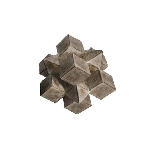 3D CUBE ΔΙΑΚΟΣΜΗΤΙΚΟ ΚΟΜΠΟΣ 20x20x20cm POLYRESIN ΦΥΣΙΚΟ