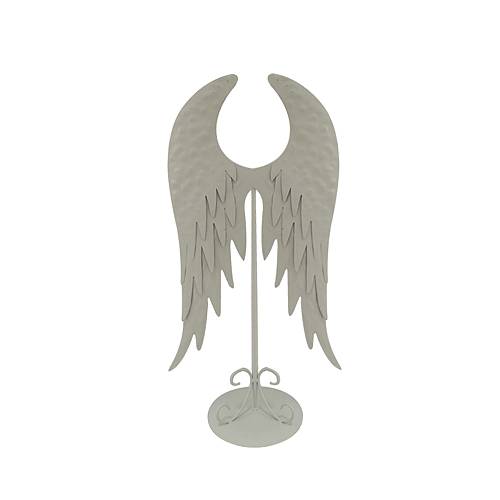 ARTEMIS ΔΙΑΚΟΣΜΗΤΙΚΟ ΦΤΕΡΟ 22x12x40cm ΜΕΤΑΛΛΟ ΛΕΥΚΟ