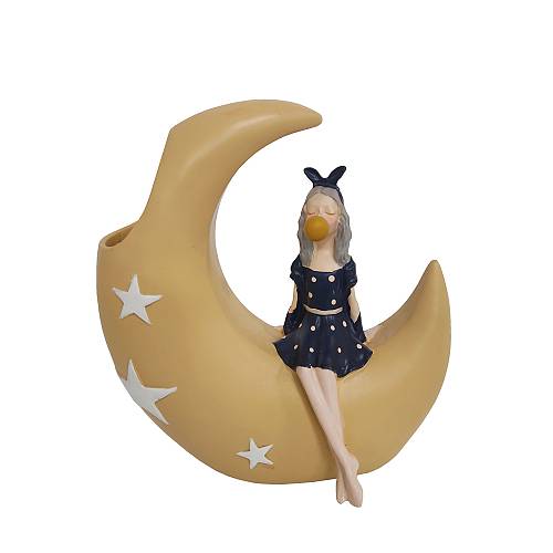 LUNA ΔΙΑΚΟΣΜΗΤΙΚΗ ΦΙΓΟΥΡΑ 15x8x16cm POLYRESIN ΠΟΛΥΧΡΩΜΟ