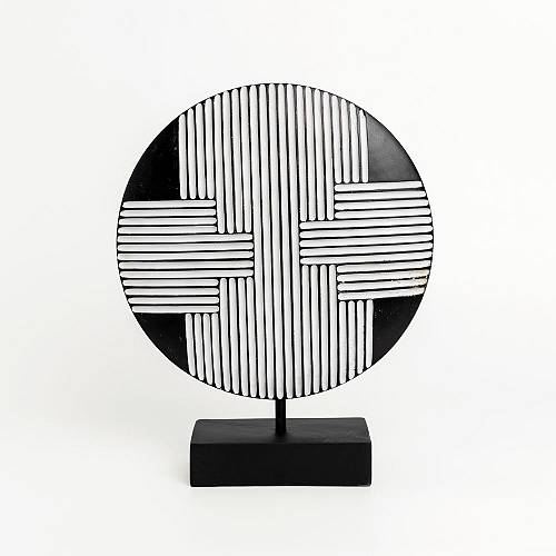 RANDER ΔΙΑΚΟΣΜΗΤΙΚΟ TOTEM 25x7x30cm POLYRESIN ΜΑΥΡΟ ΛΕΥΚΟ