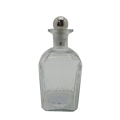 SHIRAN ΜΠΟΥΚΑΛΑ 10x10x26cm ΓΥΑΛΙ ΔΙΑΦΑΝΟ SILVER ΑΛΟΥΜΙΝΙΟ