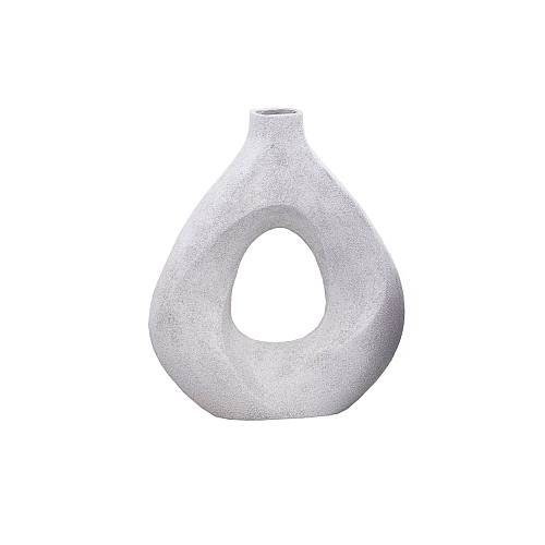 MED VASE ΒΑΖΟ 30x9x33cm ΑΛΟΥΜΙΝΙΟ ΑΣΠΡΟ