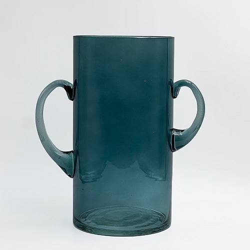 HANDLE ΒΑΖΟ 23x12x23.5cm ΓΥΑΛΙ ΜΠΛΕ