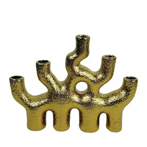 ΚΕΡΑΜΙΚΟ ΒΑΖΟ ΧΡΥΣΟ ΧΤΥΠΗΤΟ ΑΦΗΡΗΜΕΝΟ Χ5 ΣΤΟΜΙΑ - 30cm 1/8ΚΙΒ