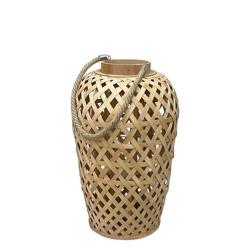 ΦΑΝΑΡΙ ΨΑΘΑΣ ΜΠΑΜΠΟΥ ΠΛΕΧΤΟ ΦΥΣΙΚΟ ΚΑΦΕ ΜΕ ΧΕΡΟΥΛΙ ΣΧΟΙΝΙ & ΓΥΑΛΙ ΚΕΡΙΟΥ - Φ29x49cm 4/KIB