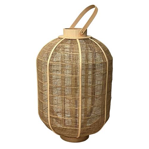 ΦΑΝΑΡΙ ΜΠΑΜΠΟΥ ΨΙΛΟ ΠΛΕΓΜΑ ΦΥΣΙΚΟ ΚΑΦΕ ΚΥΛΙΝΔΡΙΚΟ ΜΕ ΧΕΡΟΥΛΙ & ΓΥΑΛΙ ΚΕΡΙΟΥ - Φ38x55cm 2/KIB