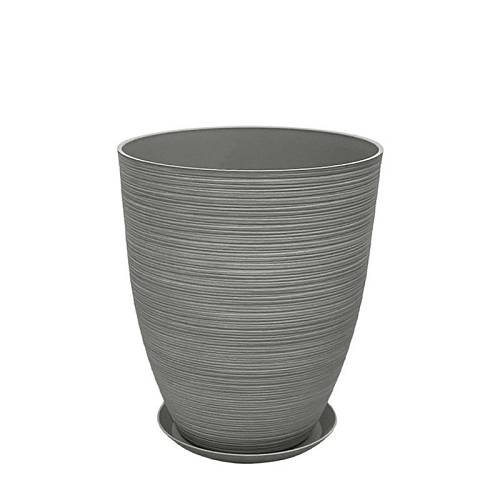STONE POLYRESIN ΚΑΣΠΩ ΜΕ ΠΙΑΤΟ ΓΚΡΙ ΜΕΣΑΙΟ - Φ35x42.5cm