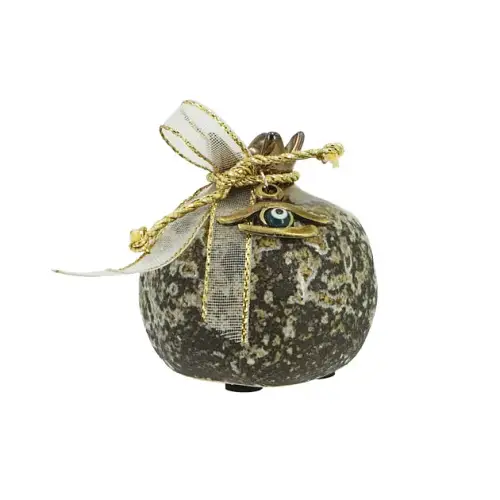 ΣΤΟΛΙΣΜΕΝΟ ΚΕΡΑΜΙΚΟ ΡΟΔΙ ΜΙΚΡΟ ΠΕΤΡΑ-ΜΠΡΟΝΖΕ / ΚΟΡΔΟΝΙ ΧΡΥΣΟ 6.5x6.5cm 1/96ΚΙΒ